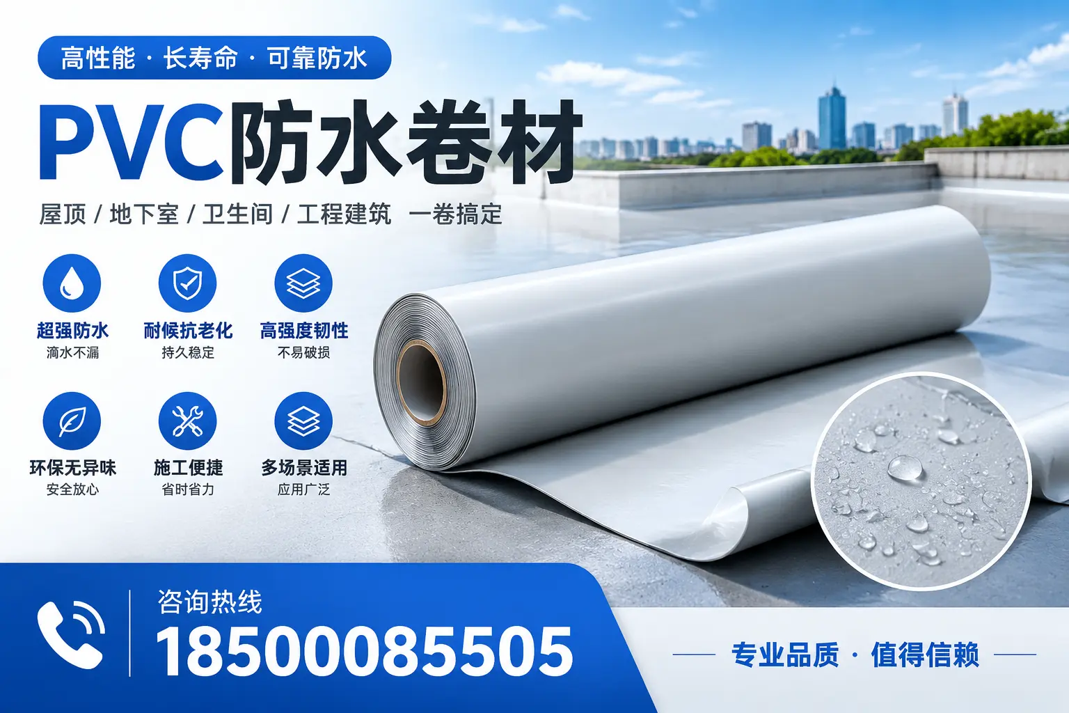 PVC防水卷材的防水效果评测，适合玉林的科学依据